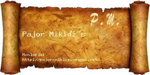 Pajor Miklós névjegykártya